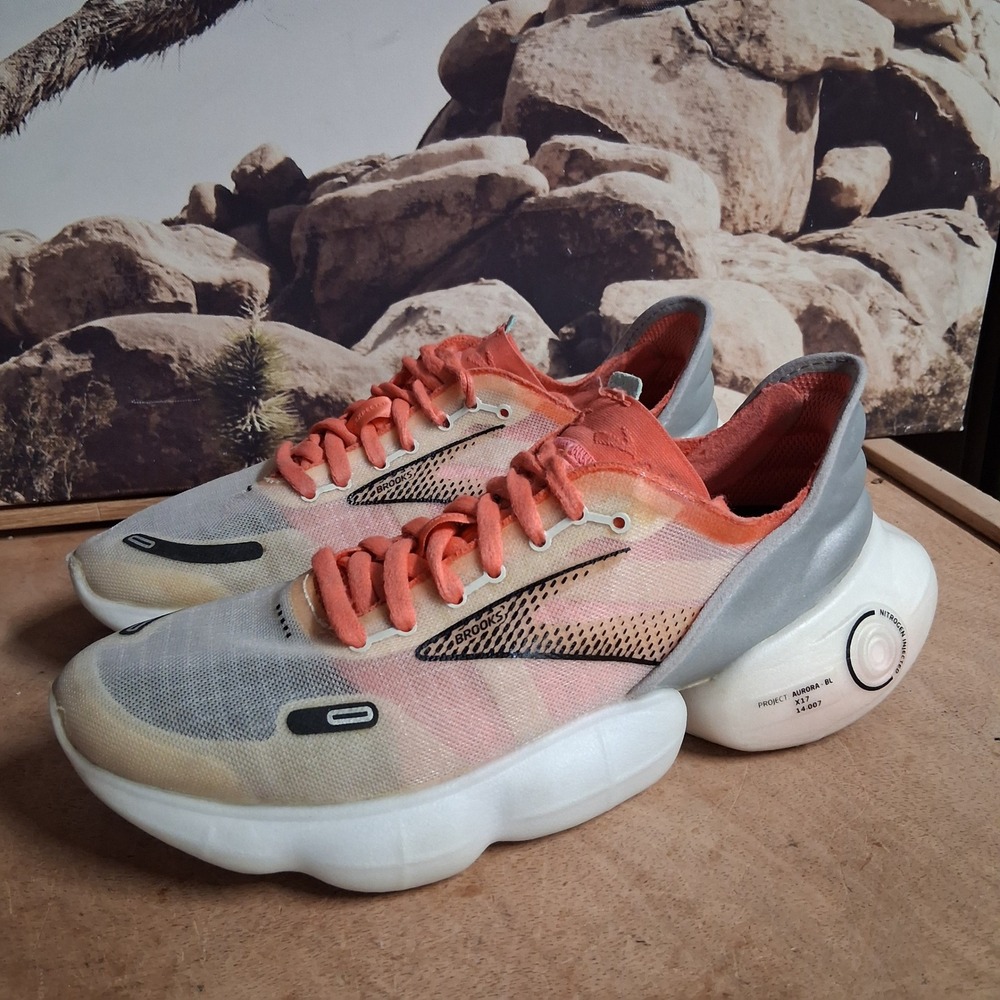 Brooks Aurora-BL Women Running Shoes Size 7 Coral Grey Nitrogen DNA LOFT